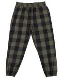 Burnside Clothing 8810 Unisex Flannel Jogger in Army/ black