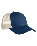 econscious EC7094 5-Panel Organic/RPET Trucker Cap in Pacific/ oyster