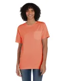 Hanes GDH150 Unisex Garment-Dyed T-Shirt with Pock in Horizon orange