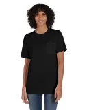 Hanes GDH150 Unisex Garment-Dyed T-Shirt with Pock in Black