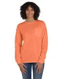 Hanes GDH250 Unisex Garment-Dyed Long-Sleeve T-Shi in Horizon orange