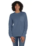 Hanes GDH250 Unisex Garment-Dyed Long-Sleeve T-Shi in Saltwater