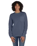 Hanes GDH250 Unisex Garment-Dyed Long-Sleeve T-Shi in Anchor slate