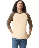 American Apparel 2003CVC Unisex CVC Raglan T-Shirt in Ht bone/ ht army