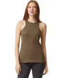 American Apparel 101CVC Ladies' CVC Racerback Tank in Heather army