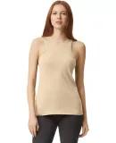 American Apparel 101CVC Ladies' CVC Racerback Tank in Heather bone