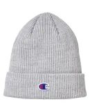 Champion Clothing CS4003 Cuff Beanie With Patch in Hthr oxford grey