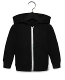 Bella + Canvas 3739T Toddler Full-Zip Hooded Sweat in Black