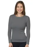 Bayside Apparel 3420 Junior Long-Sleeve Thermal Sh in Charcoal