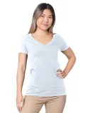 Bayside Apparel 5875 Ladies' Fine Jersey V-Neck T- in White