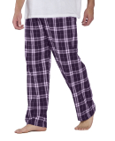 Boxercraft BM6624 Men's Harley Flannel Pant with P in Purple/ wht pld