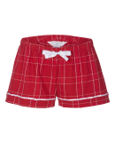 Boxercraft BW6501 Ladies' Flannel Short in Crmsn fld d pld