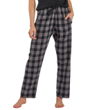 Boxercraft BW6620 Ladies' 'Haley' Flannel Pant wit in Charcoal/ buf pl