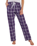 Boxercraft BW6620 Ladies' 'Haley' Flannel Pant wit in Purple/ wht pld