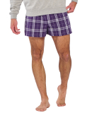 Boxercraft BM6701 Men's Flannel Short in Purple/ wht pld