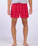 Boxercraft BM6701 Men's Flannel Short in Crmsn fld d pld