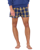 Boxercraft BM6701 Men's Flannel Short in Navy/ gold plad