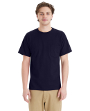 Hanes 5290P Unisex Essential Pocket T-Shirt in Athletic navy