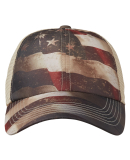 J America 5506 Adult Offroad Cap in Flagtacular/ nat