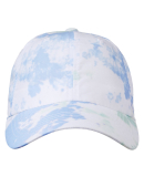 J America 5510 Adult Crew  Cap in Lagoon tie dye