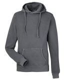 J America 8730 Unisex Pigment Dyed Fleece Hooded S in Lead