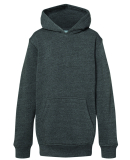 J America 8880 Youth Triblend Pullover Hooded Swea in Black triblend