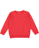 LA T 2225 Youth Elevated Fleece Crew in Red