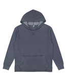 LA T 6936 Adult Vintage Wash Fleece Hooded Sweatsh in Washed navy