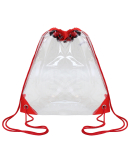 Liberty Bags OAD5007 Clear Drawstring Pack in Red