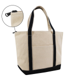 Liberty Bags 8873 Zippered XL Cotton Canvas Resort in Natural/ black