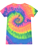 Tie-Dye 1075 Ladies' V-Neck T-Shirt in Neon rainbow