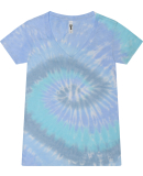 Tie-Dye 1075 Ladies' V-Neck T-Shirt in Lagoon