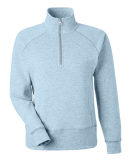 J America 8743 Ladies' Electric Fleece Quarter-Zip in Electric sky