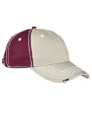 Adams Hats RM102 Adult Distressed Rambler Cap in Khaki/ maroon