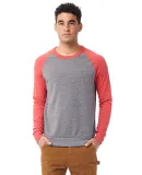 Alternative Apparel AA3202 Unisex Color Blocked Fl in Ec gry/ ec tr rd