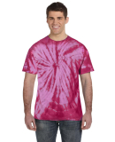 Tie-Dye CD101 Adult 5.4 oz. 100% Cotton Spider T-S in Spider pink