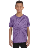 Tie-Dye CD101Y Youth 5.4 oz. 100% Cotton Spider T- in Spider purple