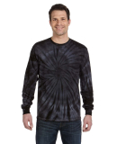 Tie-Dye CD2000 Adult 5.4 oz. 100% Cotton Long-Slee in Spider black