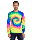 Tie-Dye CD2000 Adult 5.4 oz. 100% Cotton Long-Slee in Neon rainbow