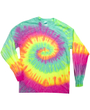 Tie-Dye CD2000 Adult 5.4 oz. 100% Cotton Long-Slee in Minty rainbow