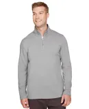 UltraClub UC792 Men's Coastal Pique Fleece Quarter SILVER HEATHER