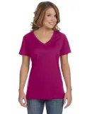 392 Anvil Ladies’ Sheer V-Neck T-Shirt RASPBERRY