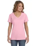 392 Anvil Ladies’ Sheer V-Neck T-Shirt CHARITY PINK