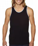 Next Level 3633 Men's Jersey Tank in Black/ hthr grey