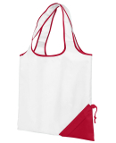 Gemline 1182 Latitiudes Foldaway Shopper Tote in White/ red