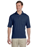 436 Jerzees Adult Jersey 50/50 Pocket Polo with Sp in J navy