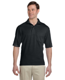 436 Jerzees Adult Jersey 50/50 Pocket Polo with Sp in Black