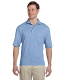 436 Jerzees Adult Jersey 50/50 Pocket Polo with Sp in Light blue