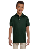 437Y Jerzees Youth 50/50 Jersey Polo with SpotShie in Forest green