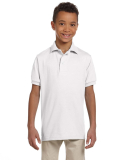 437Y Jerzees Youth 50/50 Jersey Polo with SpotShie in White